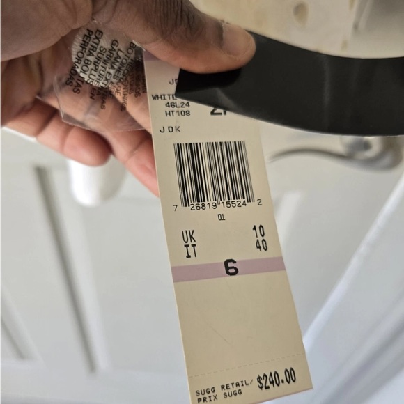 $240 Nipon Boutique Linen Blend Blazer Jacket Women 6 Lace Flare Sleeve Eyelet - Picture 6 of 14